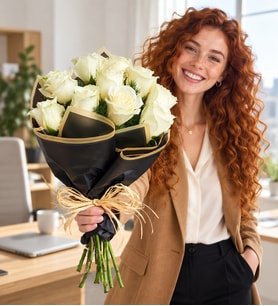 11'li Beyaz Gül Buketi