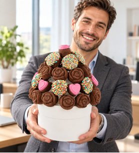 Beyaz Polimer Saksıda Portakal Aromalı Gül Kekler
