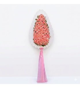 Premium Pembe Gerbera Tasarım Çelenk