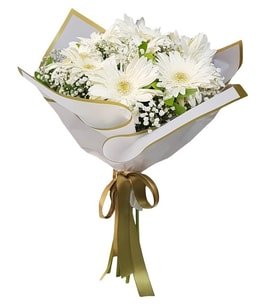 Beyaz Zarafet 7'lı Gerbera Buketi